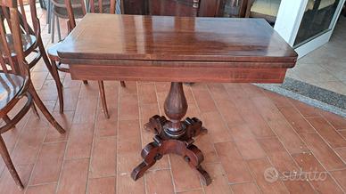 tavolo da gioco piuma di mogano 