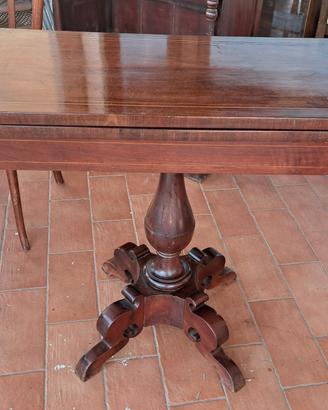 tavolo da gioco piuma di mogano 