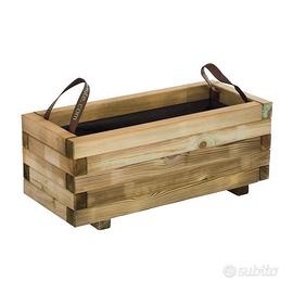 3 fioriere in legno di pino