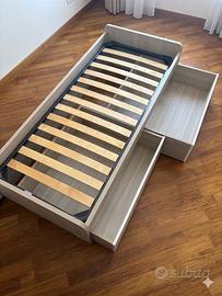 LETTO CON DOPPIA CASSETTIERA E DOGHE