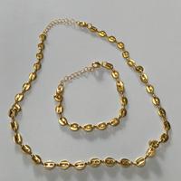 COLLANA BRACCIALE CHICCO CAFFÈ PLACCATE ORO 18k