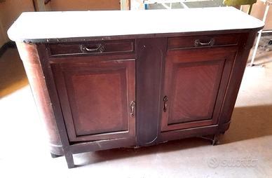 Antica credenza bassa 2 sportelli 2 cassetti 140cm