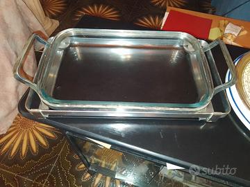 Pirofila pirex 39 cm con supporto con manici