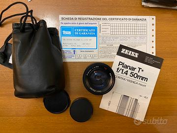 Obbiettivo Zeiss Planar T* /1.4 50mm