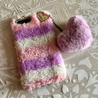 Cover peluche rosa compatibile iPhone 7 plus