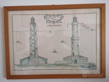 Quadro Carta Storica Fanale di Livorno