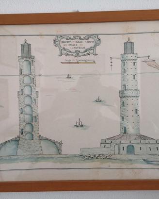 Quadro Carta Storica Fanale di Livorno