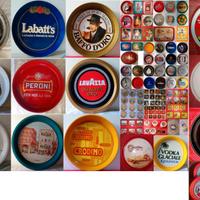 Vassoi vari pubblicitari in latta smaltata, vintag