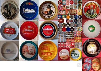 Vassoi vari pubblicitari in latta smaltata, vintag