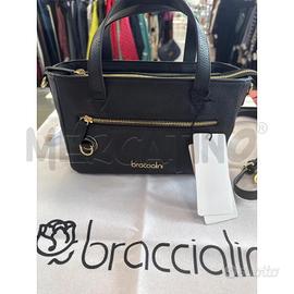 BORSETTA D BRACCIALINI MARGOT PELLE NERA NUOVA