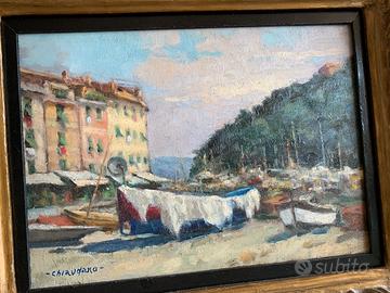 portofino olio su tavola epoca 900