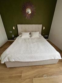 Letto Matrimoniale con contenitore beige