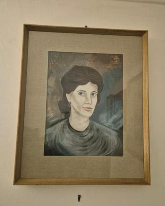 Quadro ritratto femminile dipinto a mano