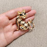 Grande spilla vintage Tigre oro