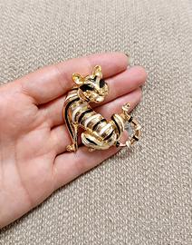 Grande spilla vintage Tigre oro