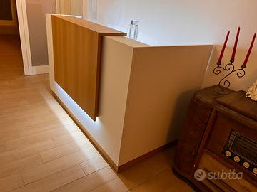 Mobile reception/mobile bar illuminato artigianale