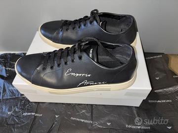 SNEAKERS VERA PELLE EMPORIO ARMANI N.40 SCARPE EA