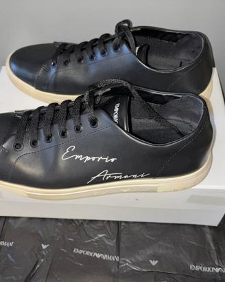 SNEAKERS VERA PELLE EMPORIO ARMANI N.40 SCARPE EA