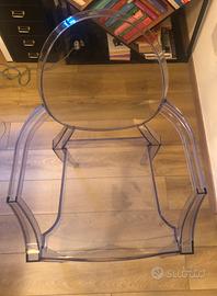 Sedia louis ghost azzurro trasparente di kartell