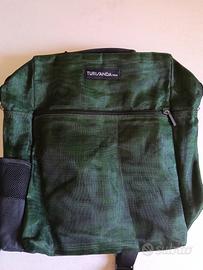 zaino viaggio verde e nero nuovo