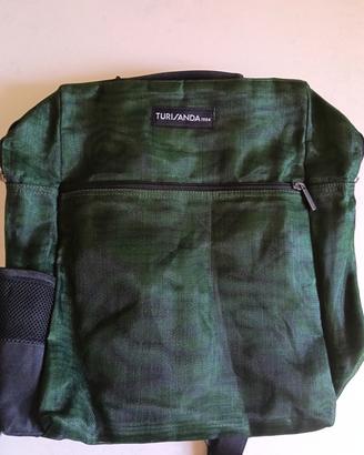 zaino viaggio verde e nero nuovo