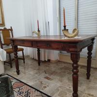 Tavolo antico in legno massello firmato Campari