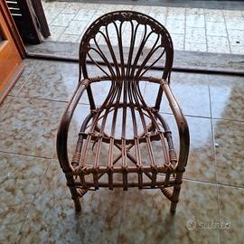 Sedia bambini vimini anni 70