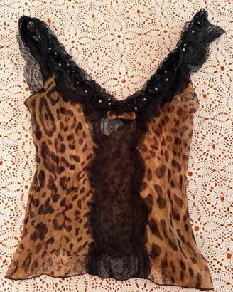 Top in seta maculata Dolce e Gabbana taglia 38