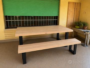 TAVOLO E PANCHINE IN LEGNO MASSELLO