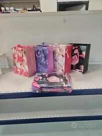 20 Shopper Carta Flamingo 18x23+10 cm