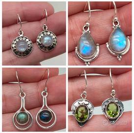 Orecchini in argento 925 e vere pietre naturali 