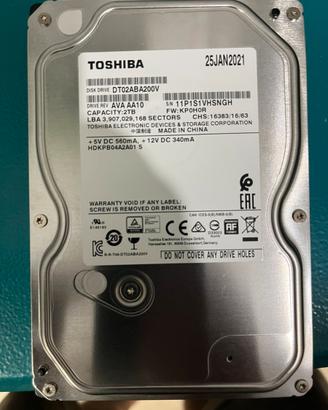 Hard disk toshiba 2 TB Sata 3,5 DT02ABA200V