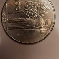 moneta 100 lire minerva datata 1978