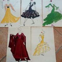 Schizzi per numeri di balletto. Anni'70.
