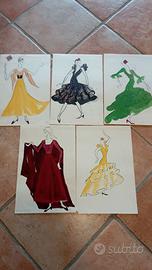 Schizzi per numeri di balletto. Anni'70.