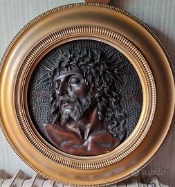 BASSORILIEVO soggetto religioso IN BRONZO 