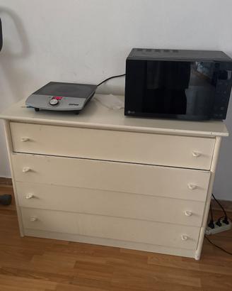 Comò cassettiera bianca