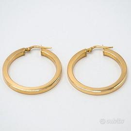 Orecchini cerchio oro giallo 18 kt scatolati A.127