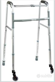 Deambulatore Pieghevole Regolabile in Alluminio 