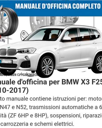 manuale officina BMW x3 f25 2010 2017