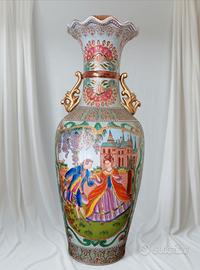 Magnifico vaso cinese dipinto a mano-scena galante