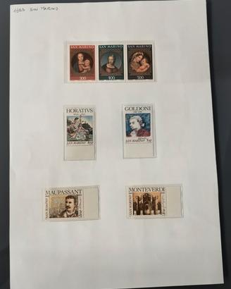 francobolli Repubblica San Marino 1983 1993