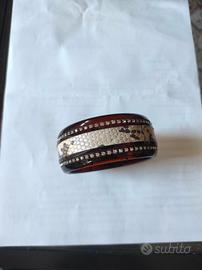 Bracciale rigido con stampa pitone 