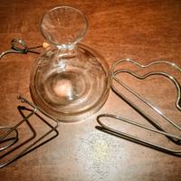 Decanter con 2 portabottiglie in acciaio 
