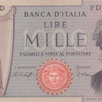 BANCONOTA 1000 Lire Verdi FDS con errore stampa