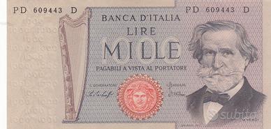 BANCONOTA 1000 Lire Verdi FDS con errore stampa