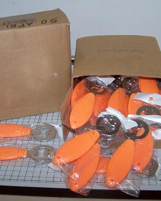 100 Apribottiglia in plastica colore arancione