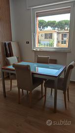 Tavolo Calligaris allungabile in vetro e legno