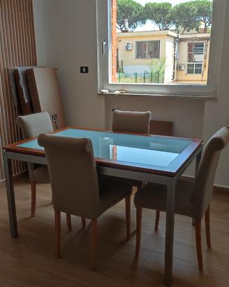 Tavolo Calligaris allungabile in vetro e legno