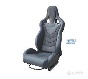 SEDILE BAQUET UNIVERSALE IN PELLE NERA LOOK SPORTS